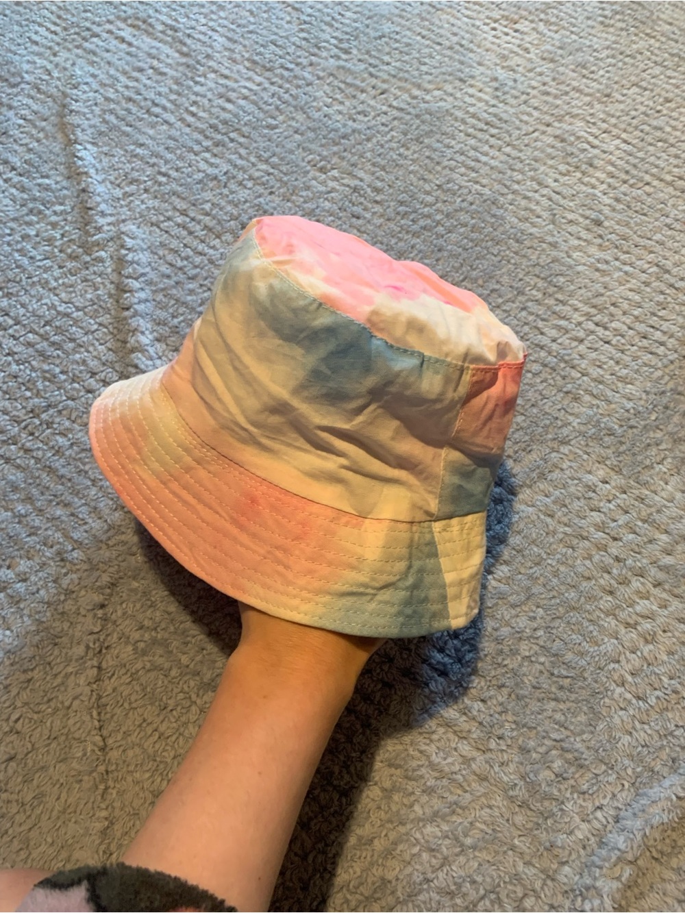 Tie-Dye Bucket Hat - Pastel Pink Blue